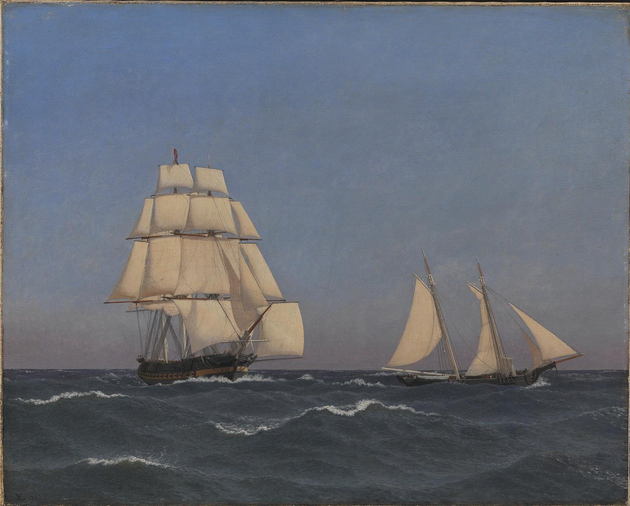 Kaper przechytrza ścigającą fregatę autorstwa Christoffer Wilhelm Eckersberg