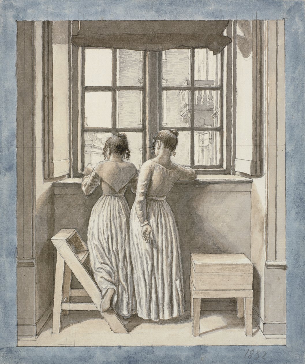 Przy oknie w pracowni artysty autorstwa Christoffer Wilhelm Eckersberg