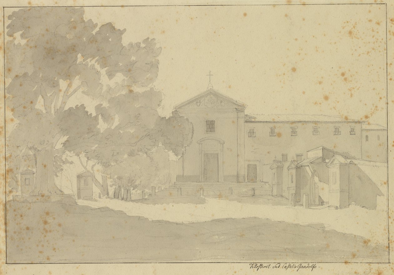 Klasztor kapucynów w Castel Gandolfo na południowy wschód od Rzymu. autorstwa Christoffer Wilhelm Eckersberg