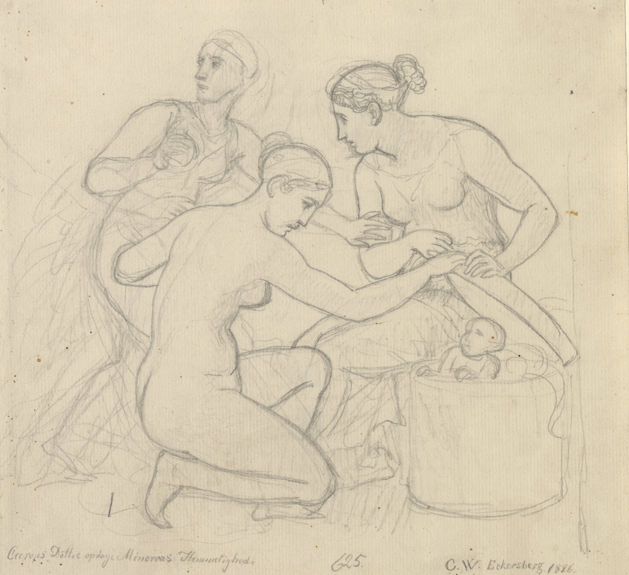 Córki Cecropsa ujawniają sekrety Minerwy autorstwa Christoffer Wilhelm Eckersberg