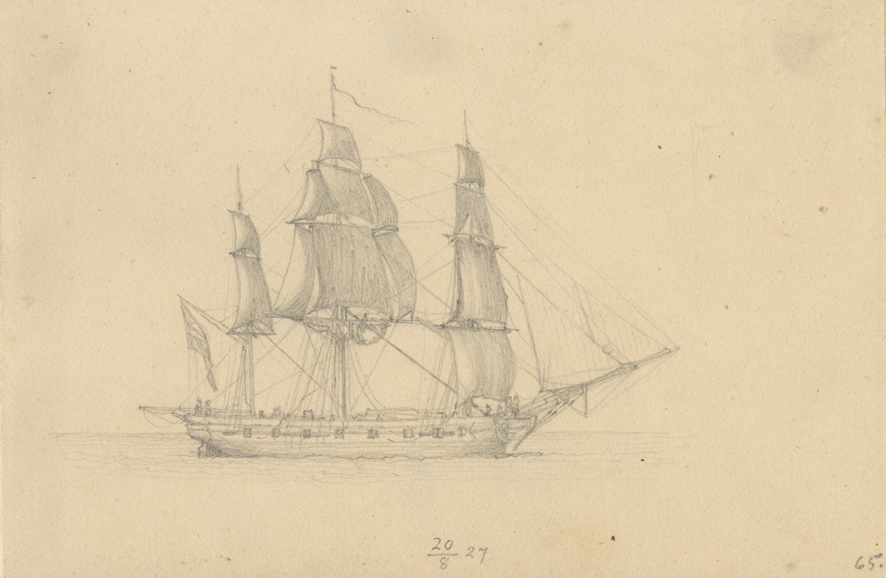 Korweta. autorstwa Christoffer Wilhelm Eckersberg