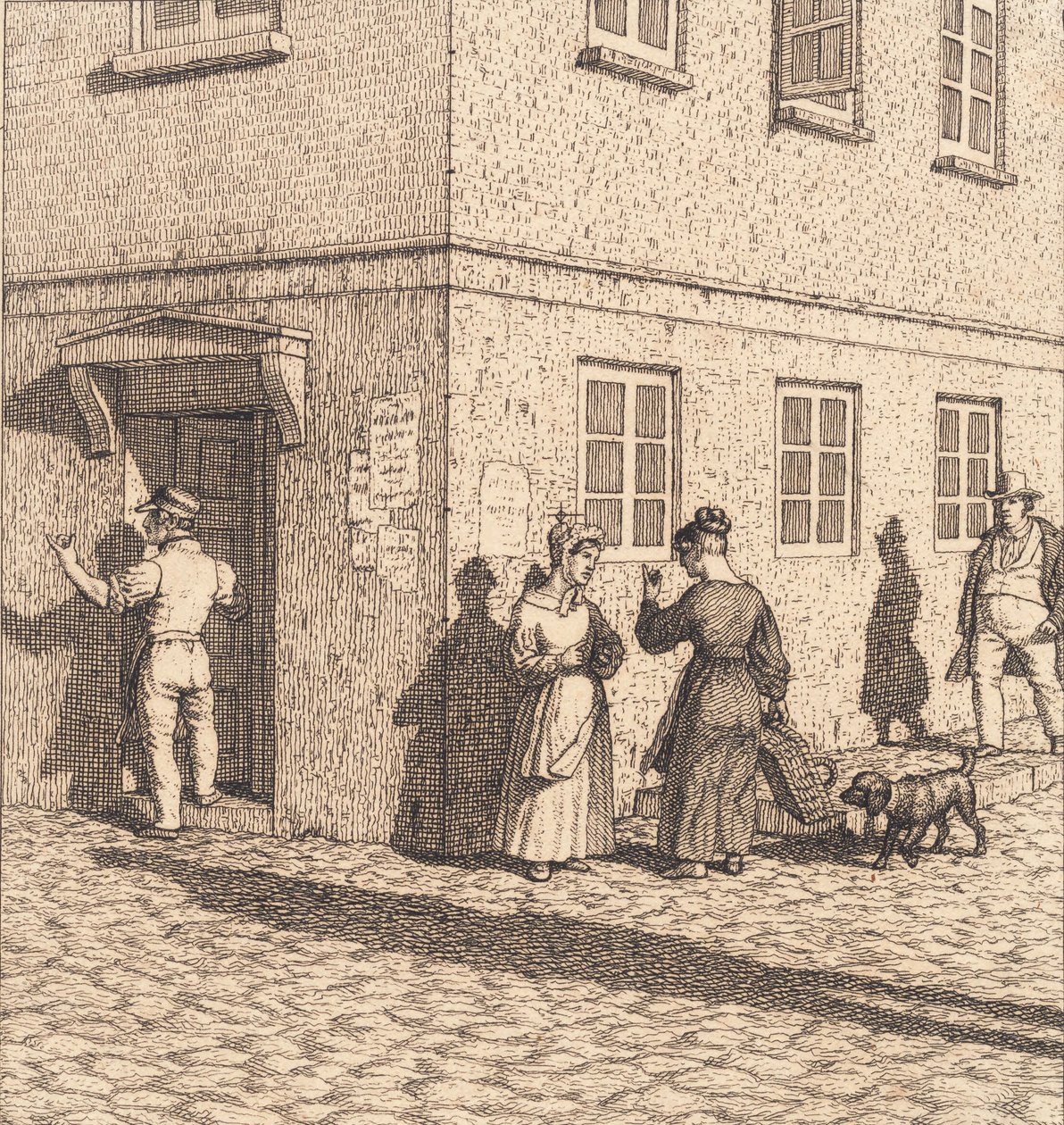 Róg ulicy. Ilustracja do „Perspektywy liniowej”, płyta VII autorstwa Christoffer Wilhelm Eckersberg