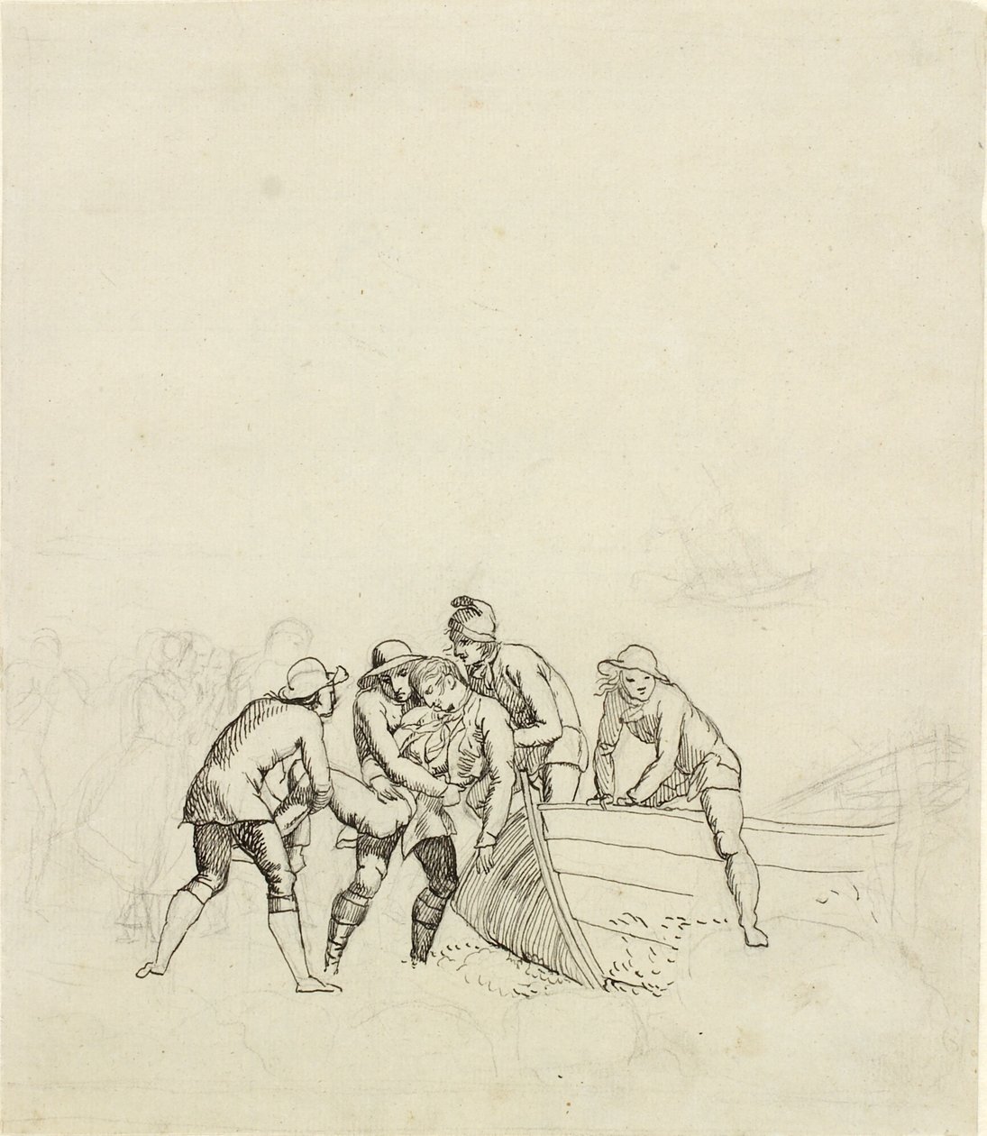 Rybacy z Hornbæk – nauka dla grupy głównej autorstwa Christoffer Wilhelm Eckersberg