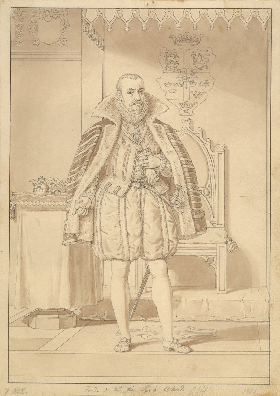 Fryderyk II w stroju koronacyjnym. autorstwa Christoffer Wilhelm Eckersberg