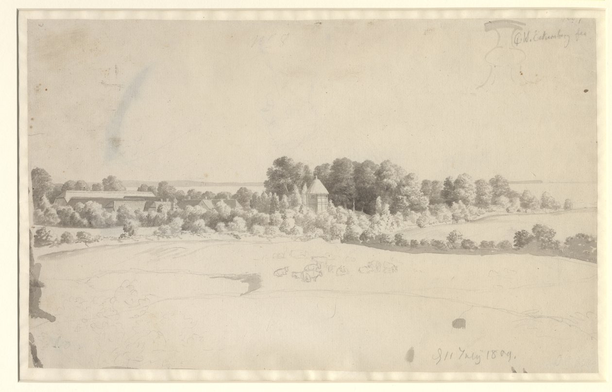 Dwór Nordfelt na Møn autorstwa Christoffer Wilhelm Eckersberg