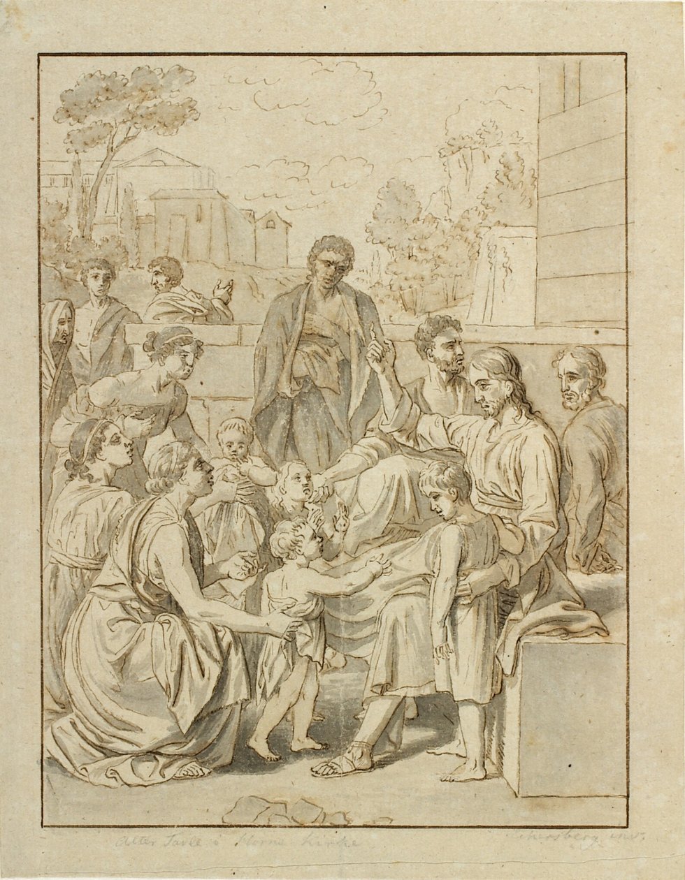 Chrystus pozwala małym dzieciom przychodzić do Niego autorstwa Christoffer Wilhelm Eckersberg