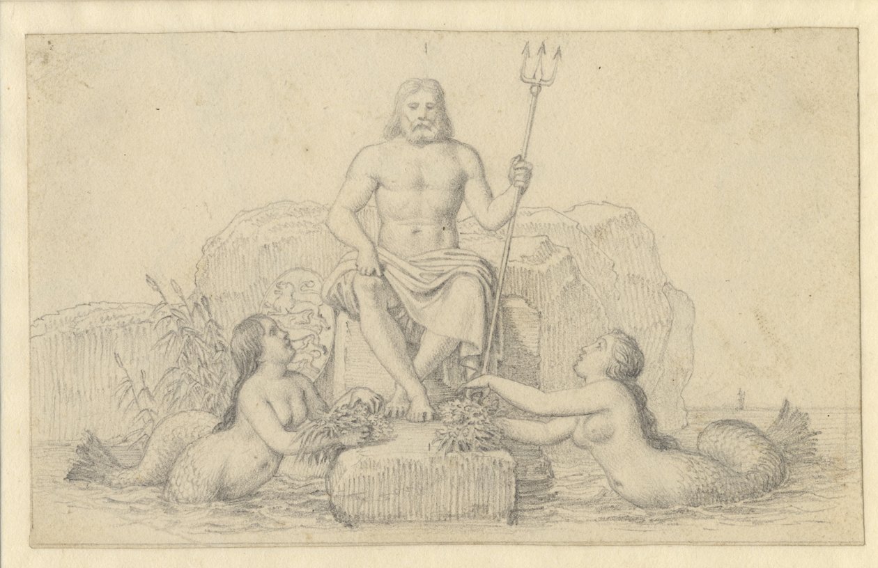 Neptun i dwie nereidy. autorstwa Christoffer Wilhelm Eckersberg