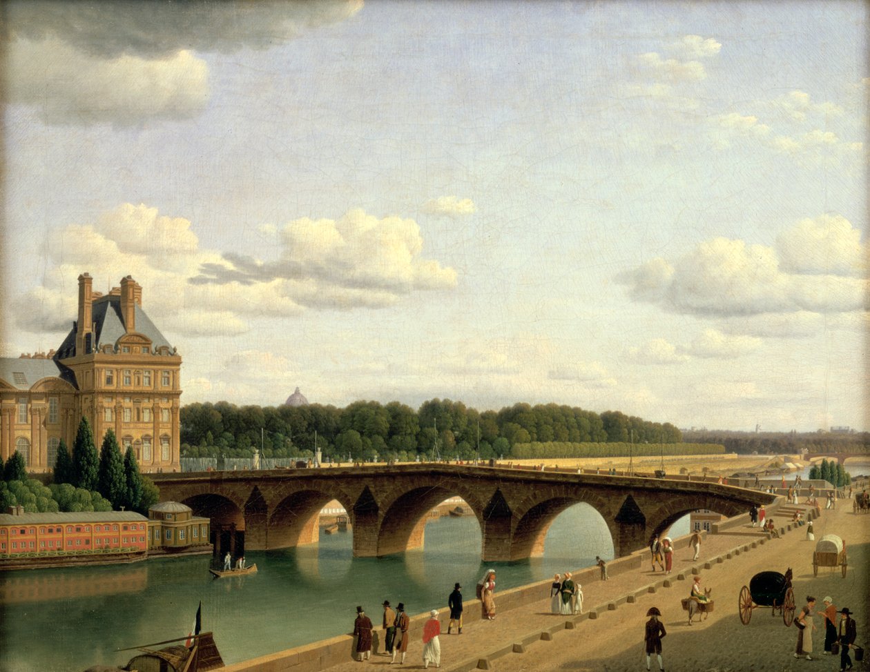 „Paryż, widok na Pont Royal, Quai Voltaire”, 1812 r. autorstwa Christoffer Wilhelm Eckersberg