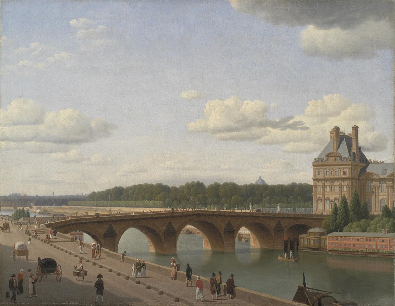 Pont Royal widziany z Quai Voltaire autorstwa Christoffer Wilhelm Eckersberg
