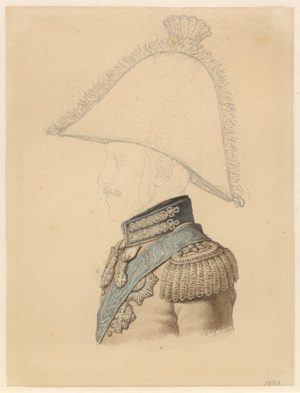 Portret Fryderyka VI z profilu po lewej autorstwa Christoffer Wilhelm Eckersberg