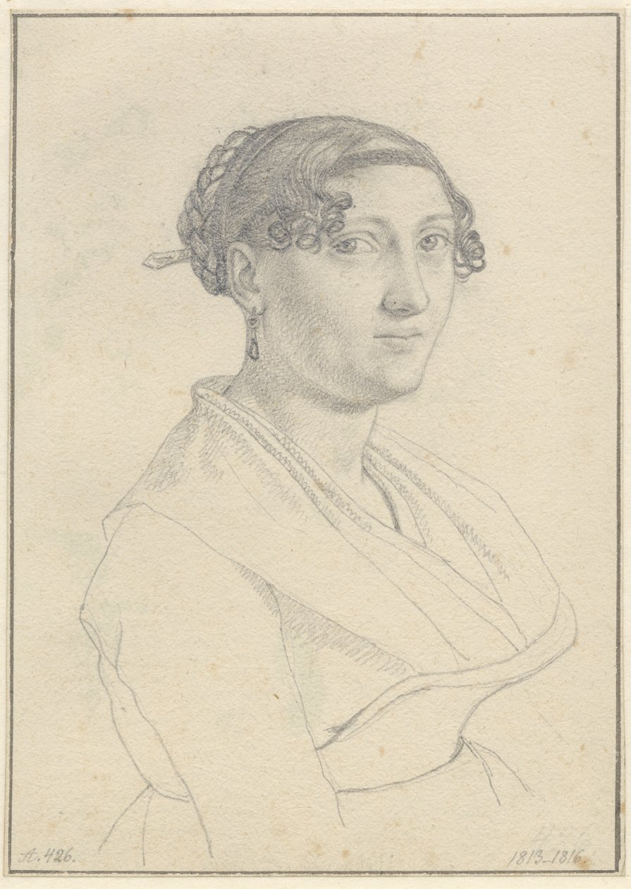 Portret rzymskiej kobiety, jedna twarz zwrócona w prawo. autorstwa Christoffer Wilhelm Eckersberg