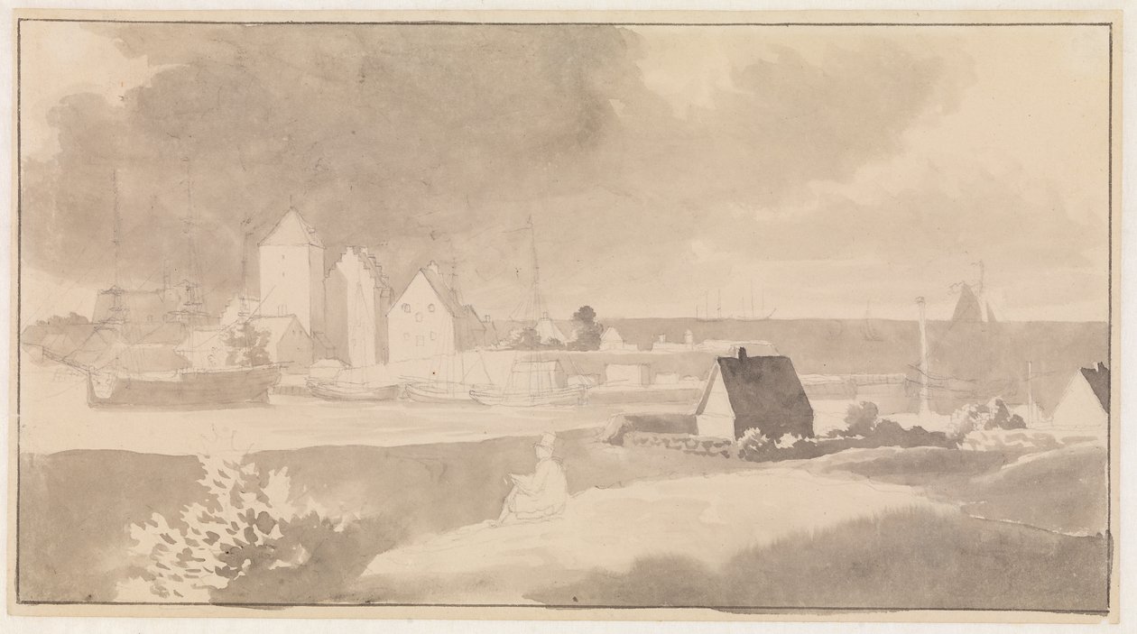 Prospekt Korsør autorstwa Christoffer Wilhelm Eckersberg