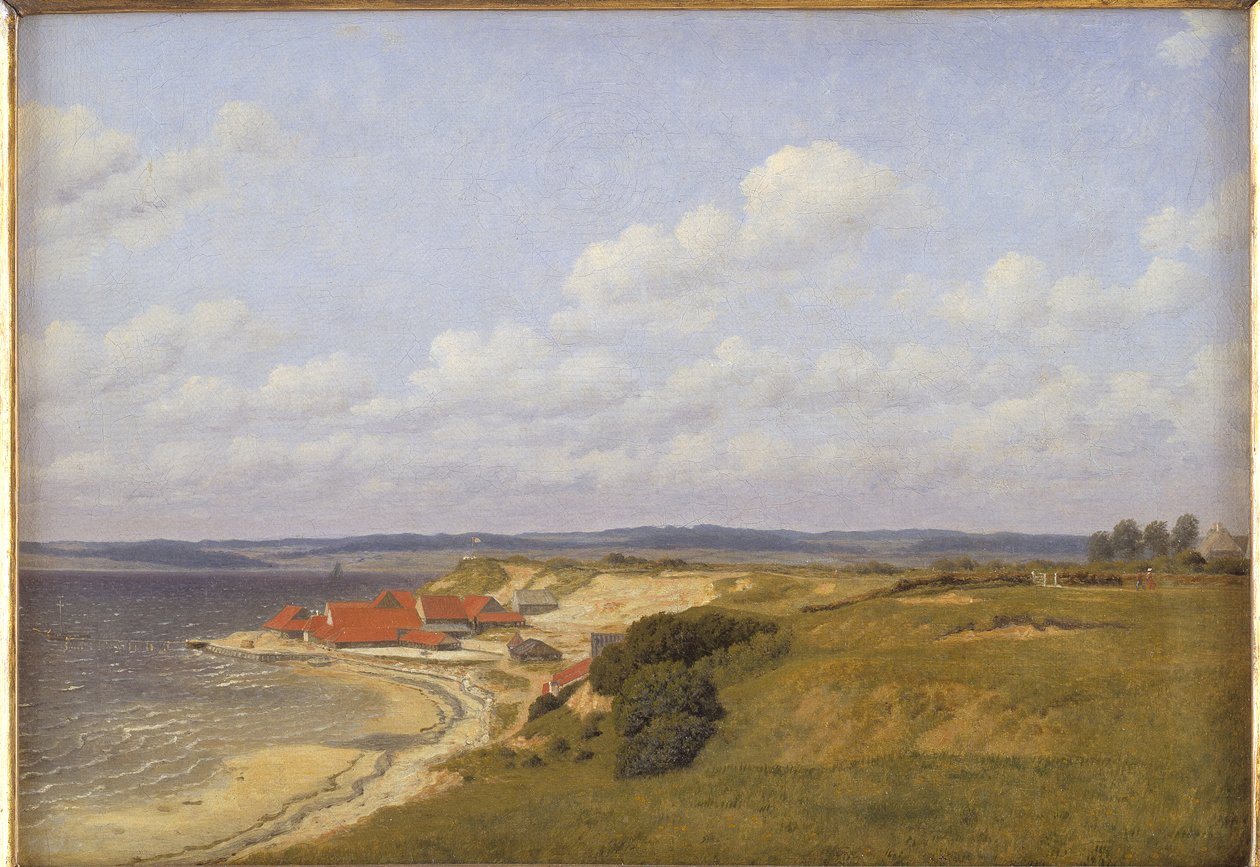 Renbjærg Tileworks od Flensburg Fiord autorstwa Christoffer Wilhelm Eckersberg