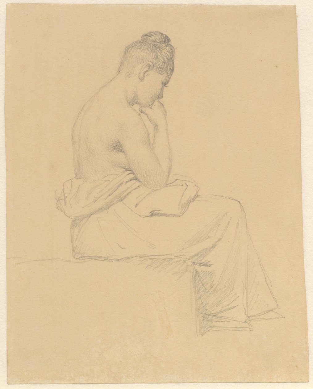 Siedząca modelka widziana z tyłu. autorstwa Christoffer Wilhelm Eckersberg