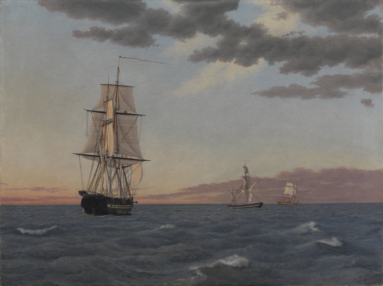 Korweta „Galathea” okłamuje, aby wysłać pomoc brygu „St Jean” autorstwa Christoffer Wilhelm Eckersberg