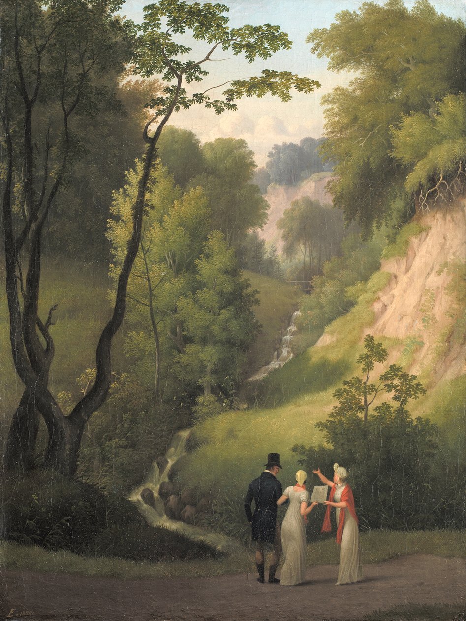 Diabelska Szczelina w Liselund Manor. Wyspa Møn autorstwa Christoffer Wilhelm Eckersberg