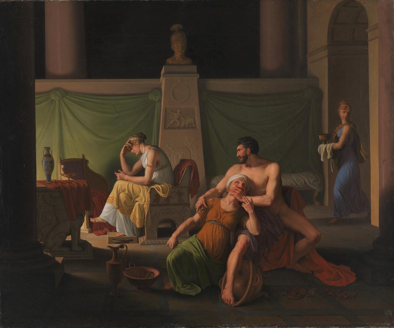 Powrót Ulissesa. Scena z Ulissesa Homera autorstwa Christoffer Wilhelm Eckersberg