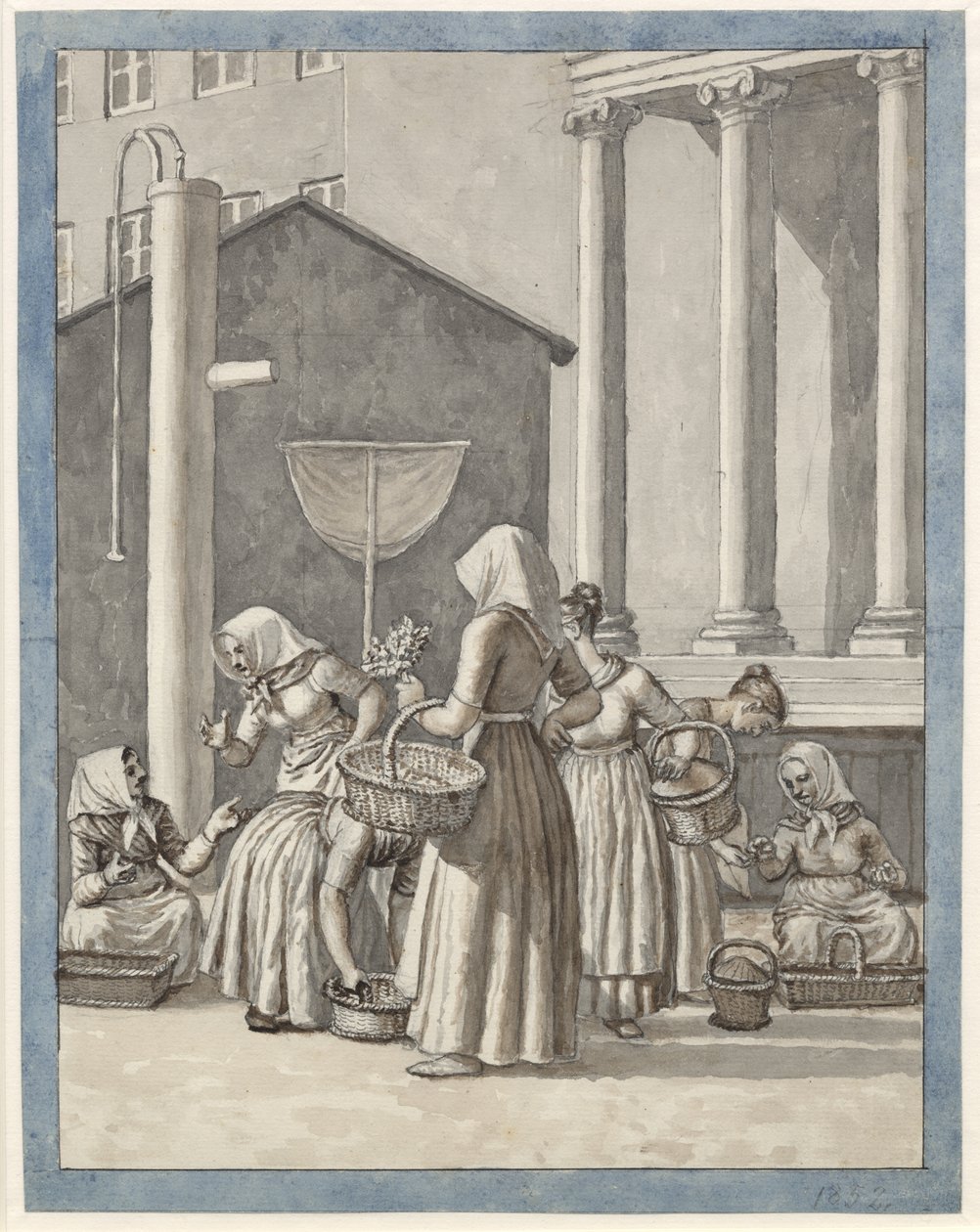 Torvekoner w Kopenhadze autorstwa Christoffer Wilhelm Eckersberg