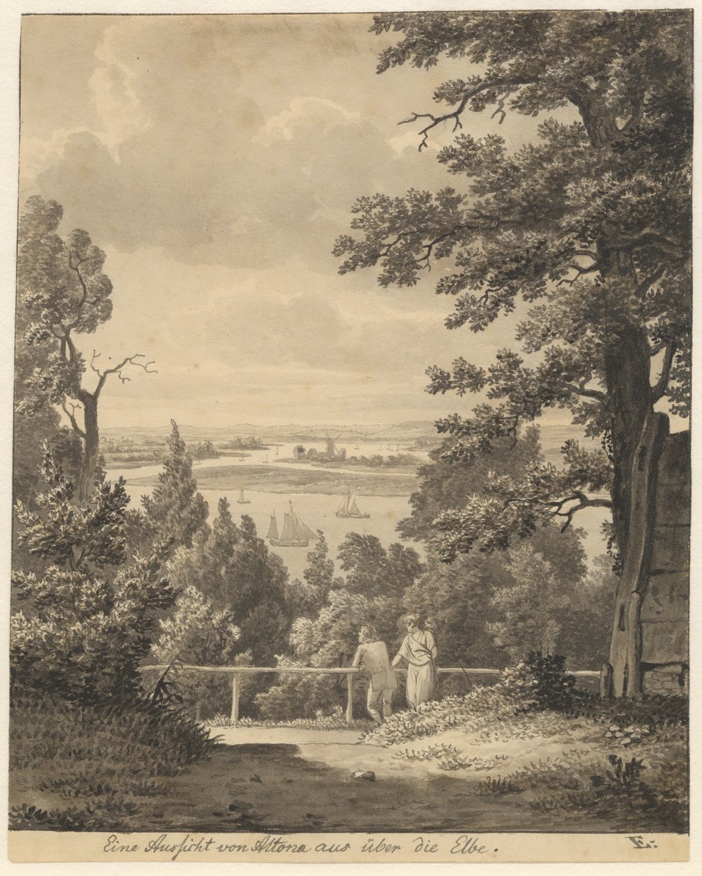 Widok z Altony na Łabę autorstwa Christoffer Wilhelm Eckersberg