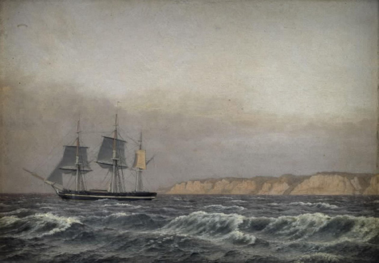 Widok na klify Møn i Corvette autorstwa Christoffer Wilhelm Eckersberg