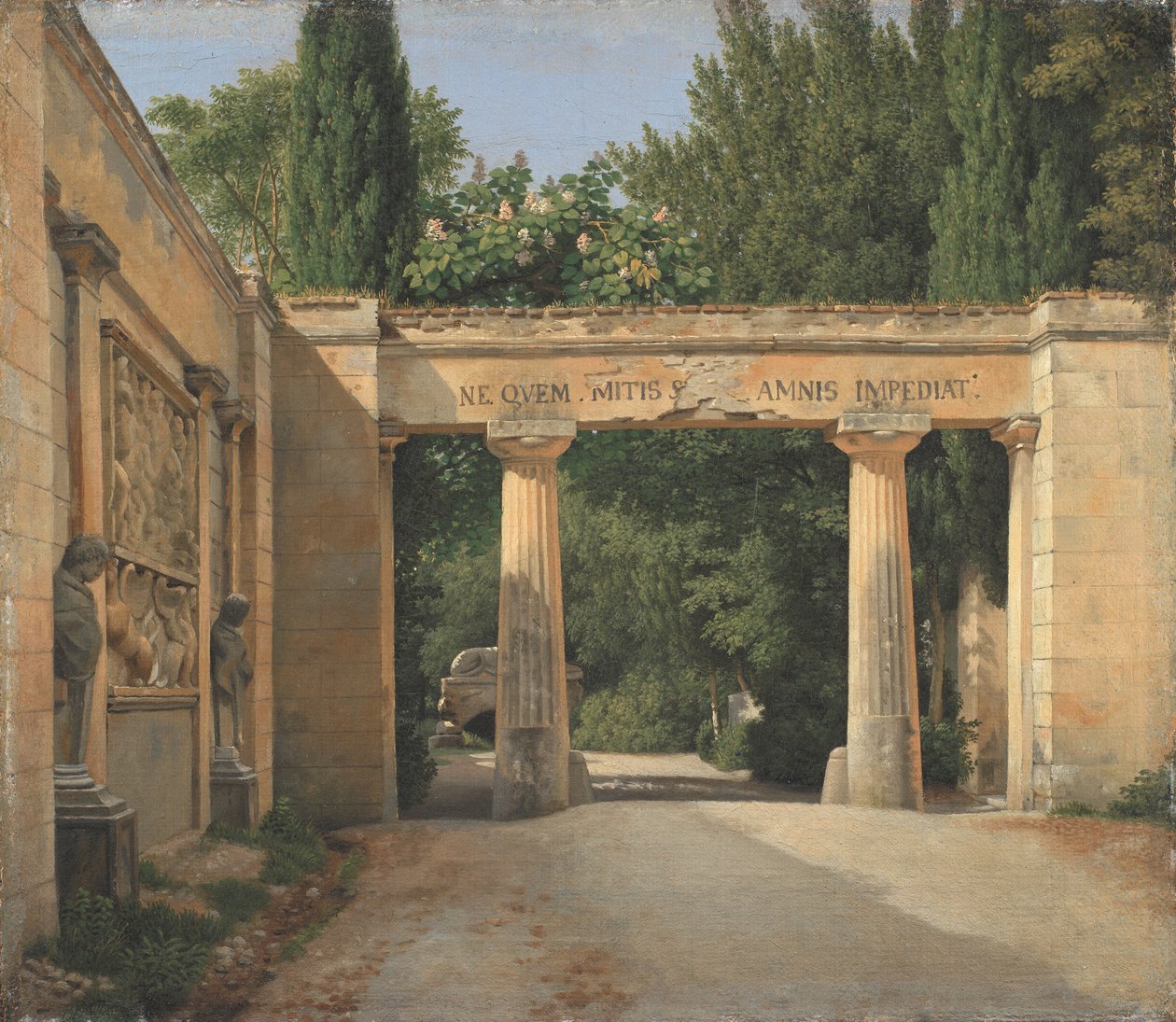 Widok na ogród Villa Borghese w Rzymie autorstwa Christoffer Wilhelm Eckersberg