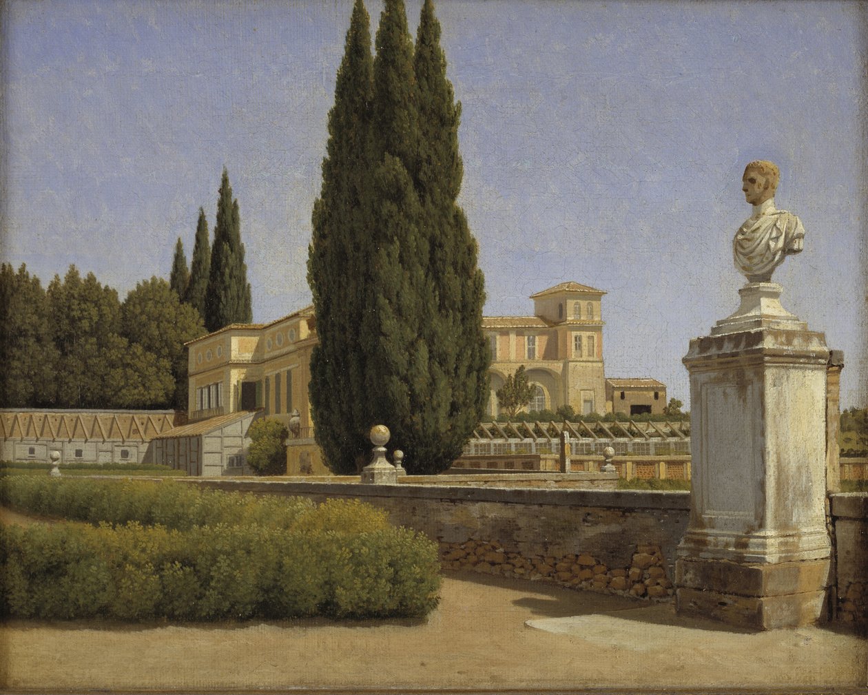 Widok na Ogrody Willi Albani. Rzym autorstwa Christoffer Wilhelm Eckersberg