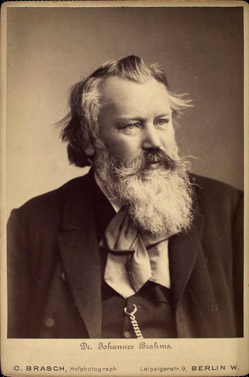 Johannes Brahms, niemiecki kompozytor i pianista, 1889 autorstwa C Brasch