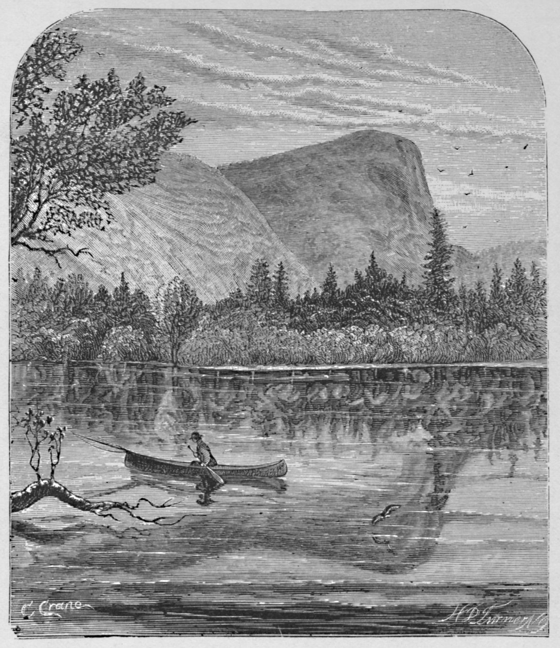 „Mirror Lake and Mount Watkins”, 1883 autorstwa C Crane