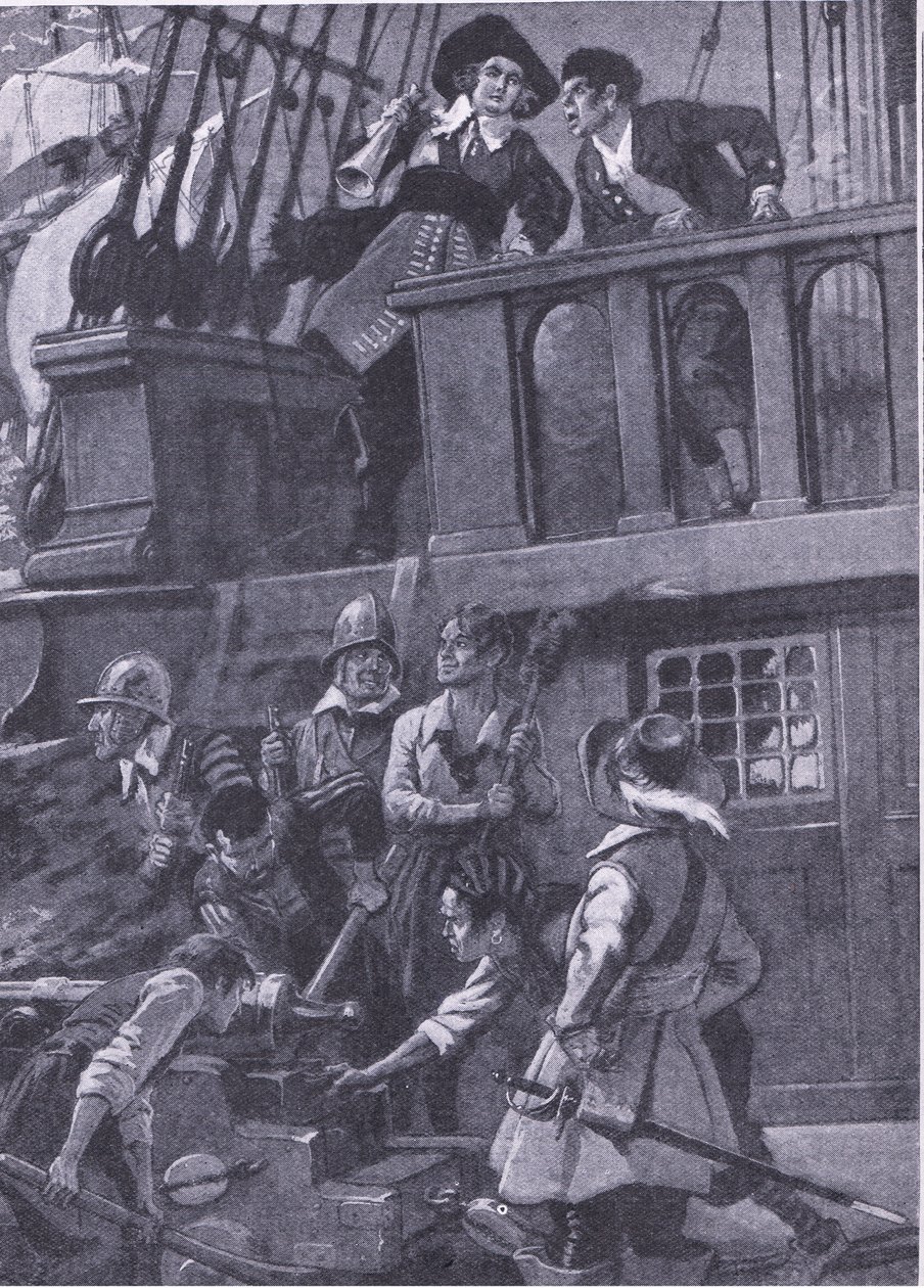 Jak generał Blake walczył w bitwach morskich, ilustracja z „Cassell