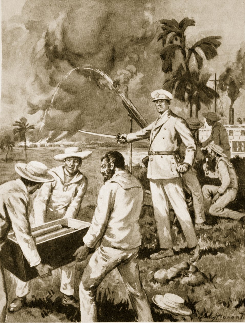Oddział rakietowy w Atbarze (litho) autorstwa C. Dudley Tennant