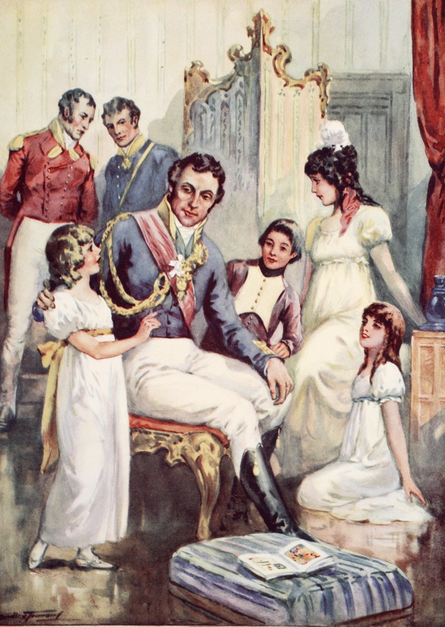 Wellington w przeddzień Waterloo (litografia kolorowa) autorstwa C. Dudley Tennant