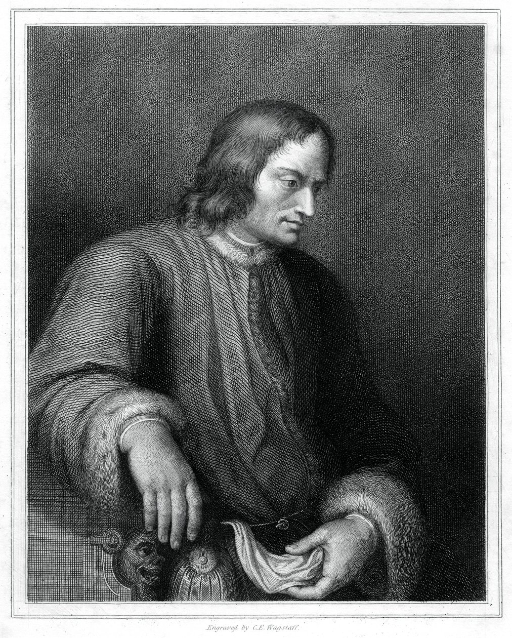 Lorenzo de Medici, włoski mąż stanu i władca Republiki Florenckiej, 1833. autorstwa C. E. Wagstaff