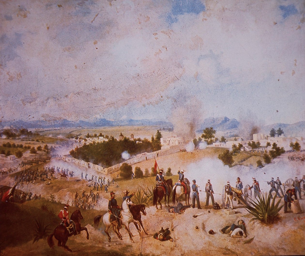 Wojna meksykańsko-amerykańska (1846-48), bitwa pod Molino del Rey, atak wojsk amerykańskich autorstwa C. Escalante