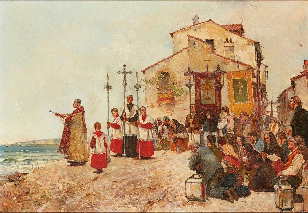 Błogosławieństwo połowu (olej na płótnie) autorstwa C. Gonzalez