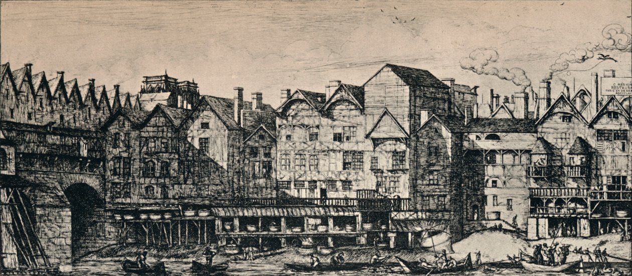 Część miasta Paryża, 1915 autorstwa C. H. Meryon