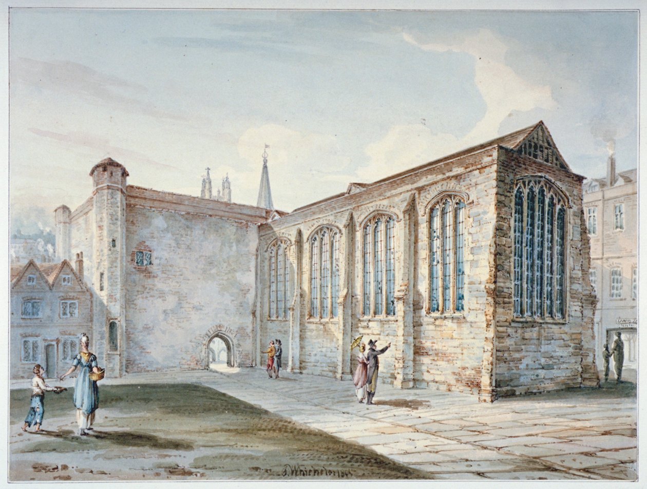 Kaplica Świętej Trójcy, Leadenhall Street, znana jako Leadenhall Chapel, City of London, 1805. autorstwa C John M Whichelo
