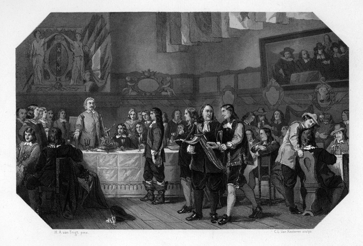 Święto św. Łukasza, Amsterdam, Holandia, 21 października 1653 c1870. autorstwa Domenico del Barbiere