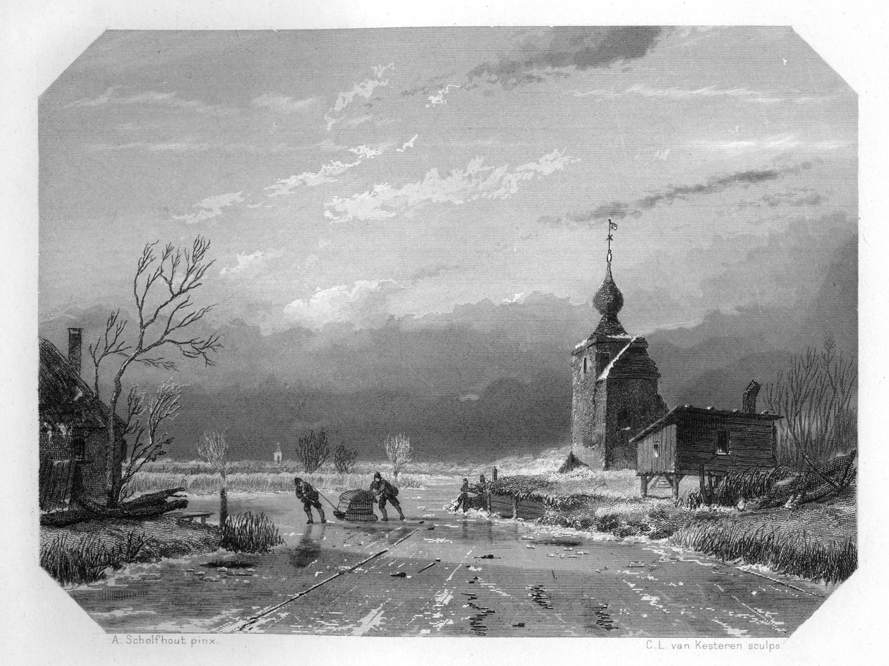 Zima 1740, Holandia, ok. 1870 autorstwa Domenico del Barbiere
