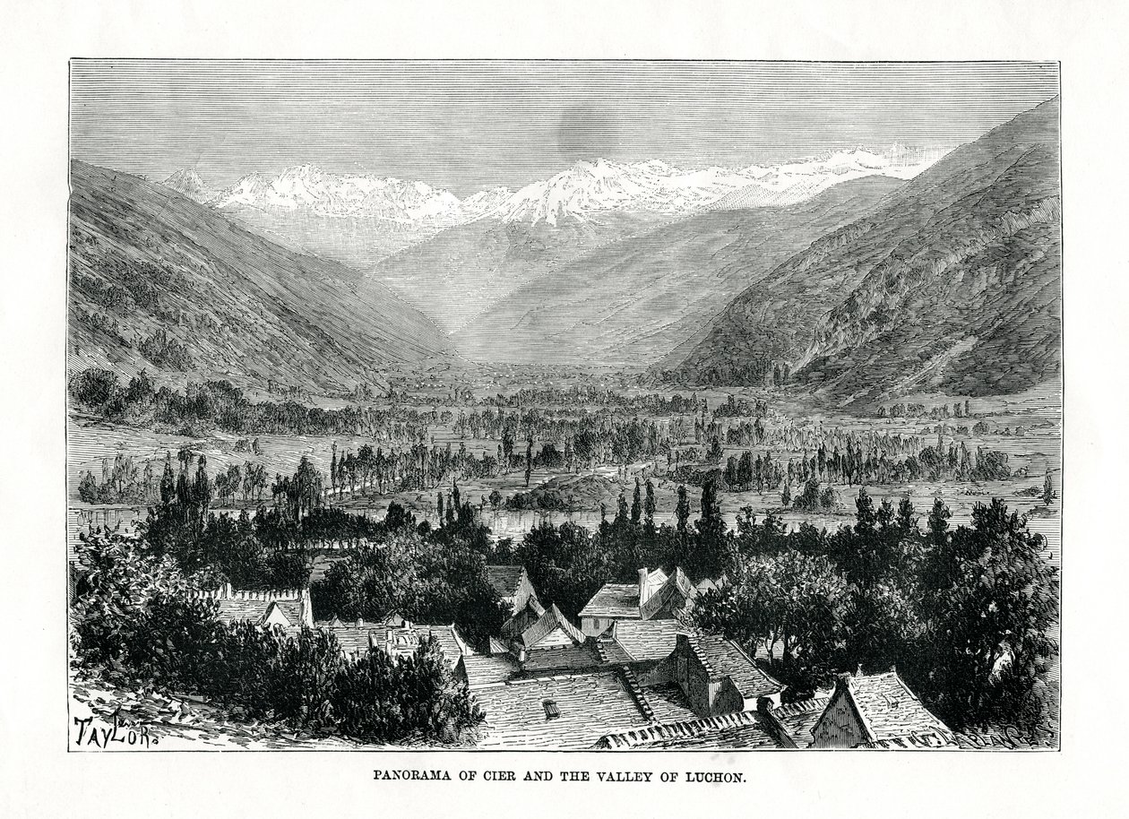 Cier i dolina Bagneres-de-Luchon, Francja, ok. 1879 r. autorstwa C. Laplante