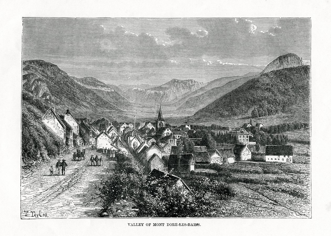 Dolina Mont-Dore-les-Bains, Francja, XIX wiek autorstwa C. Laplante