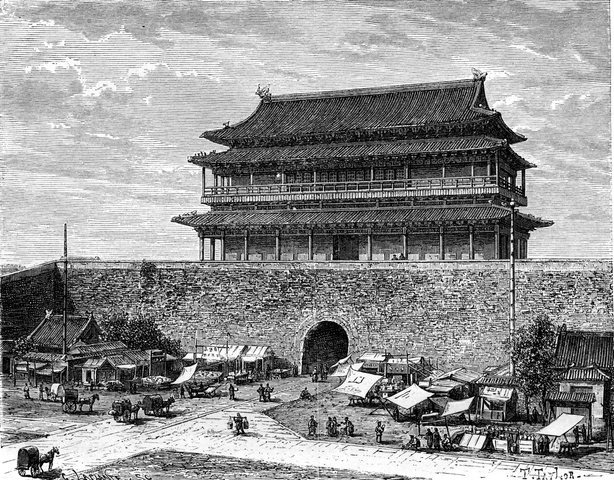 Brama Tiananmen, Pekin, Chiny, XIX w. autorstwa C. Laplante