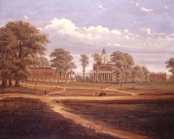 Widok na Clapham Common w kierunku North Side i The Pavement autorstwa C. Norris