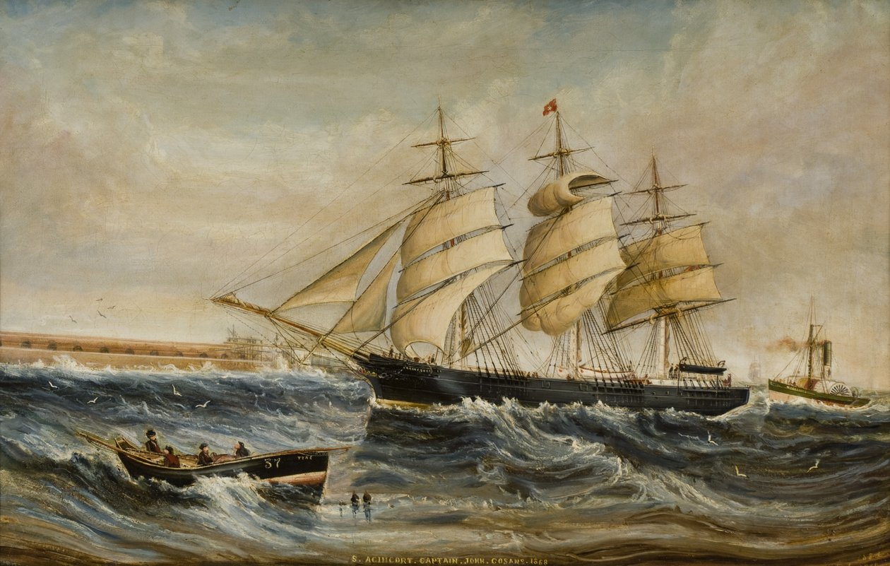 Agincourt wchodzący do Tyne autorstwa C. Robinson