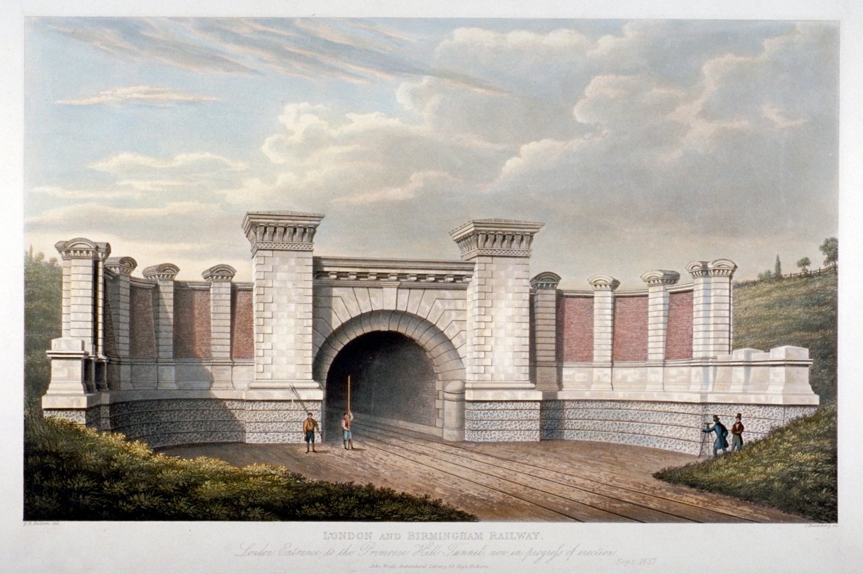 Tunel Primrose Hill kolei londyńskiej i Birmingham, 1837 autorstwa C Rosenberg