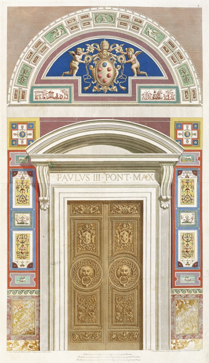 Wejście do loggii Rafaela w Watykanie, 1772 autorstwa C. Savorelli