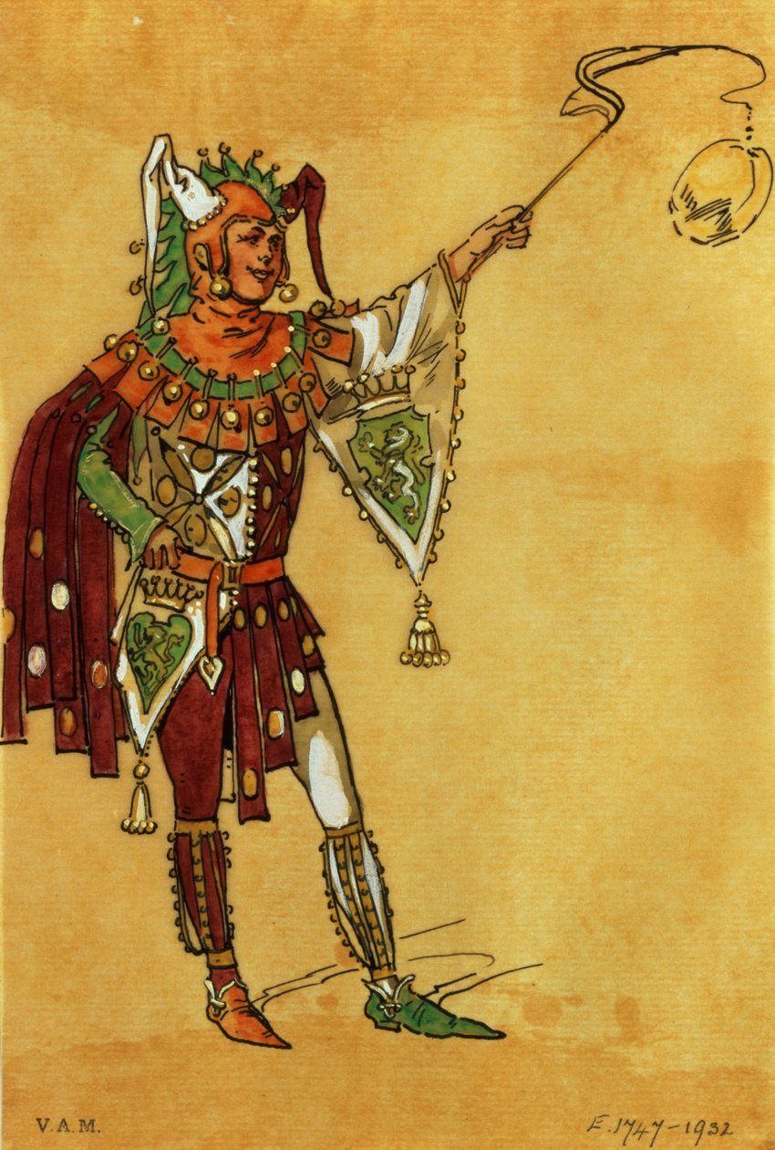 Projekt kostiumu dla błazna do Snu nocy letniej, ok.1881-93 autorstwa C. Wilhelm