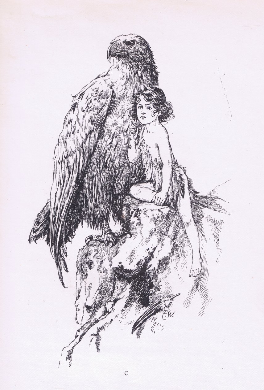 Pokojówka i orzeł, z pubu The Child of the Air.by Duckworth autorstwa C. Wilhelm