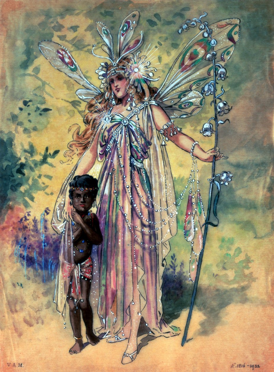 Titania, projekt kostiumu do Snu nocy letniej, wyprodukowany przez R. Courtneidge w Princes Theatre, Manchester autorstwa C. Wilhelm
