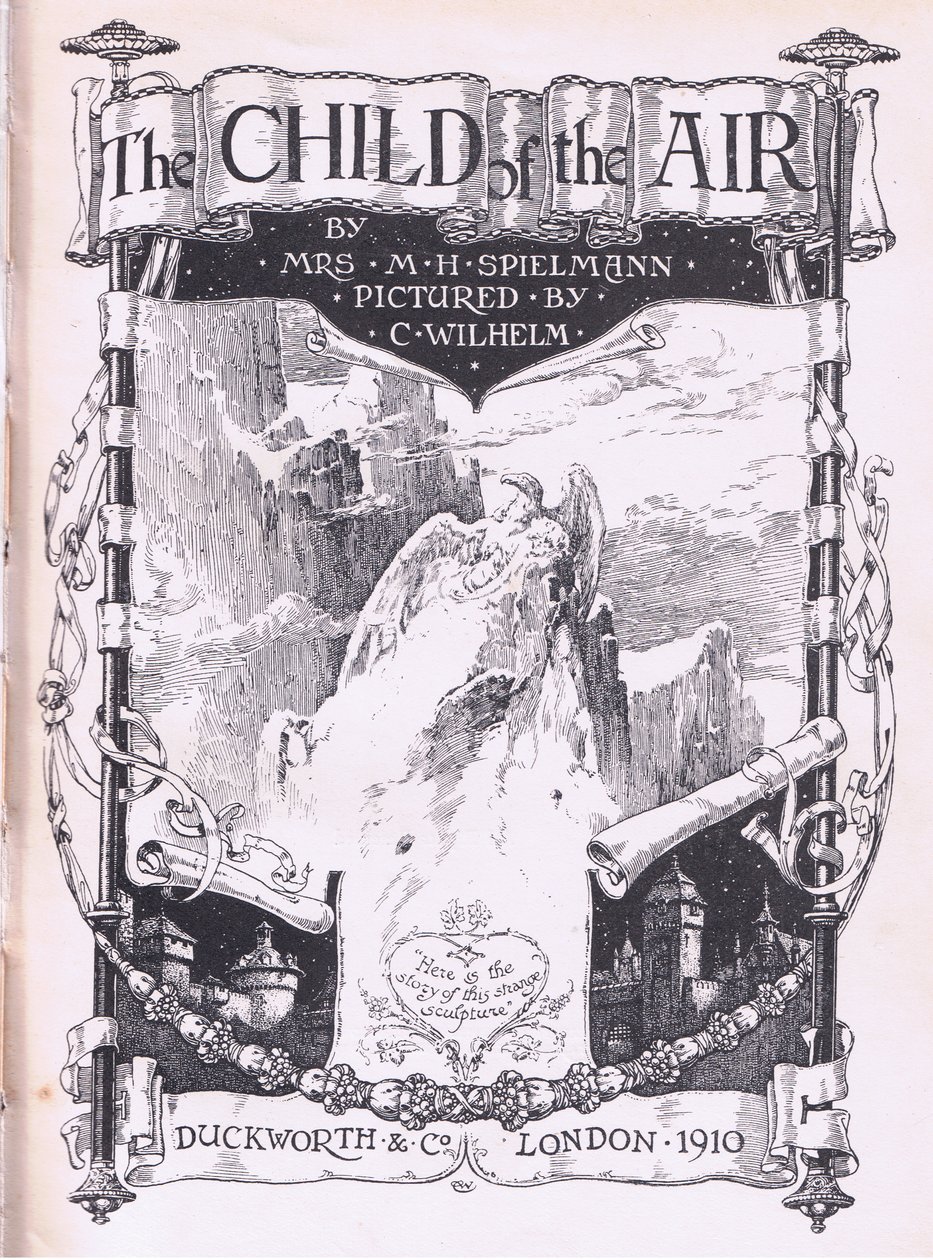 Projekt strony tytułowej, z publikacji The Child of the Air.by Duckworth autorstwa C. Wilhelm