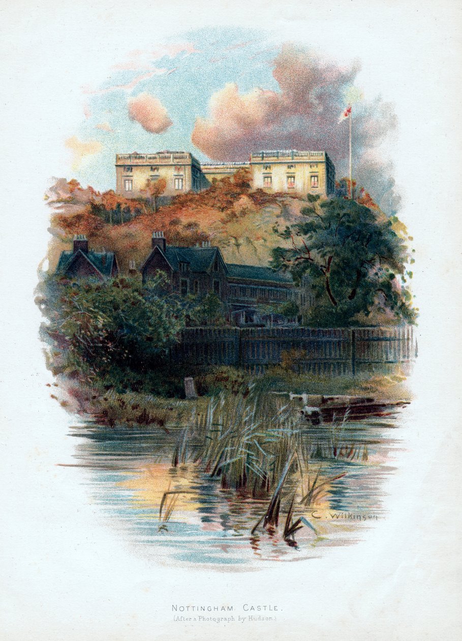 Zamek Nottingham, Nottinghamshire, 1895 autorstwa C. Wilkinson